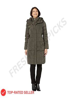 Long Quilted Puffer Down Coat Hooded Winter Jacket